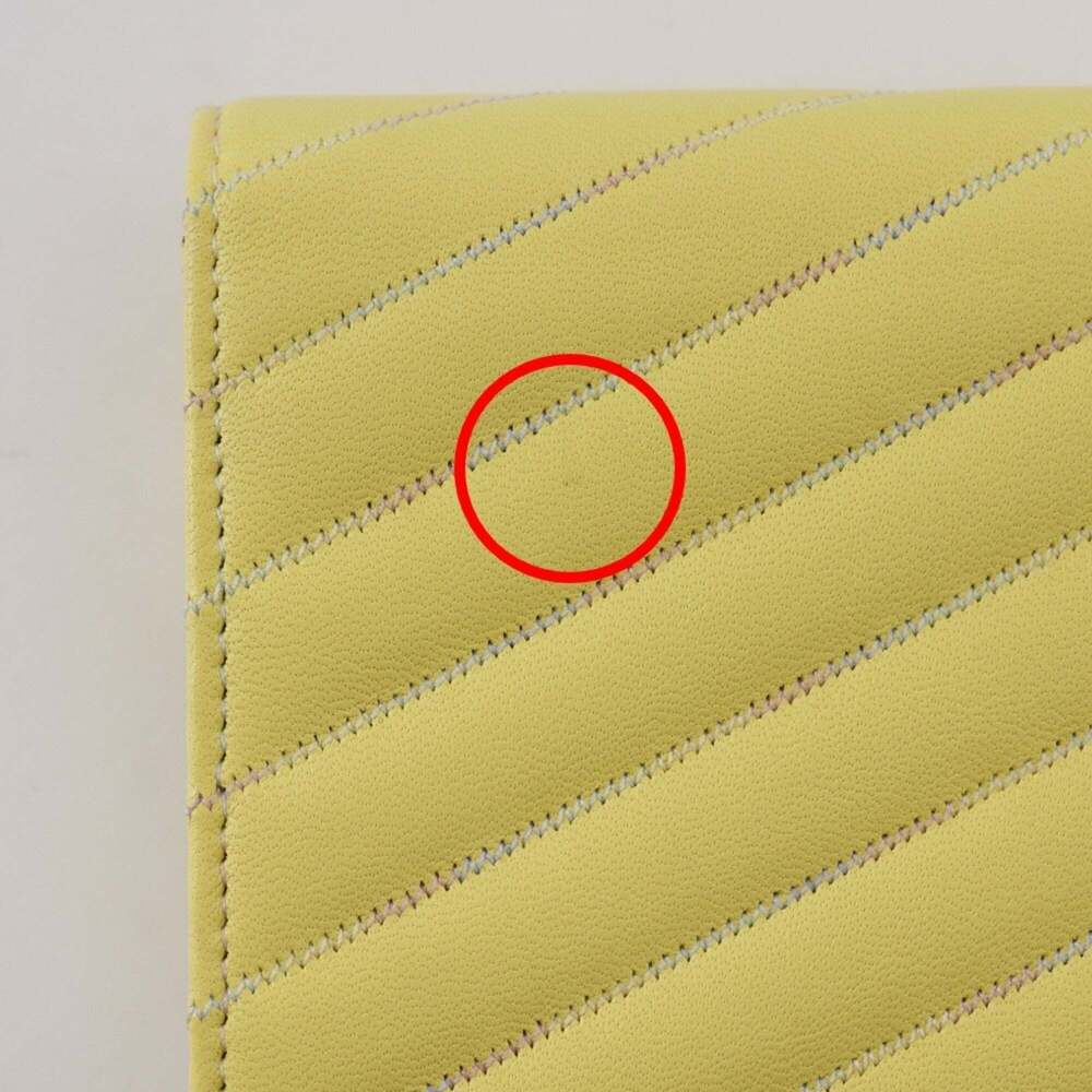 CHANEL Authentic Yellow Lambskin Leather Logo Wallet - Picture 13 of 16